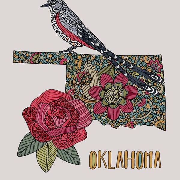 Valentina Harper - Wholesale Art Print - Oklahoma State Map1