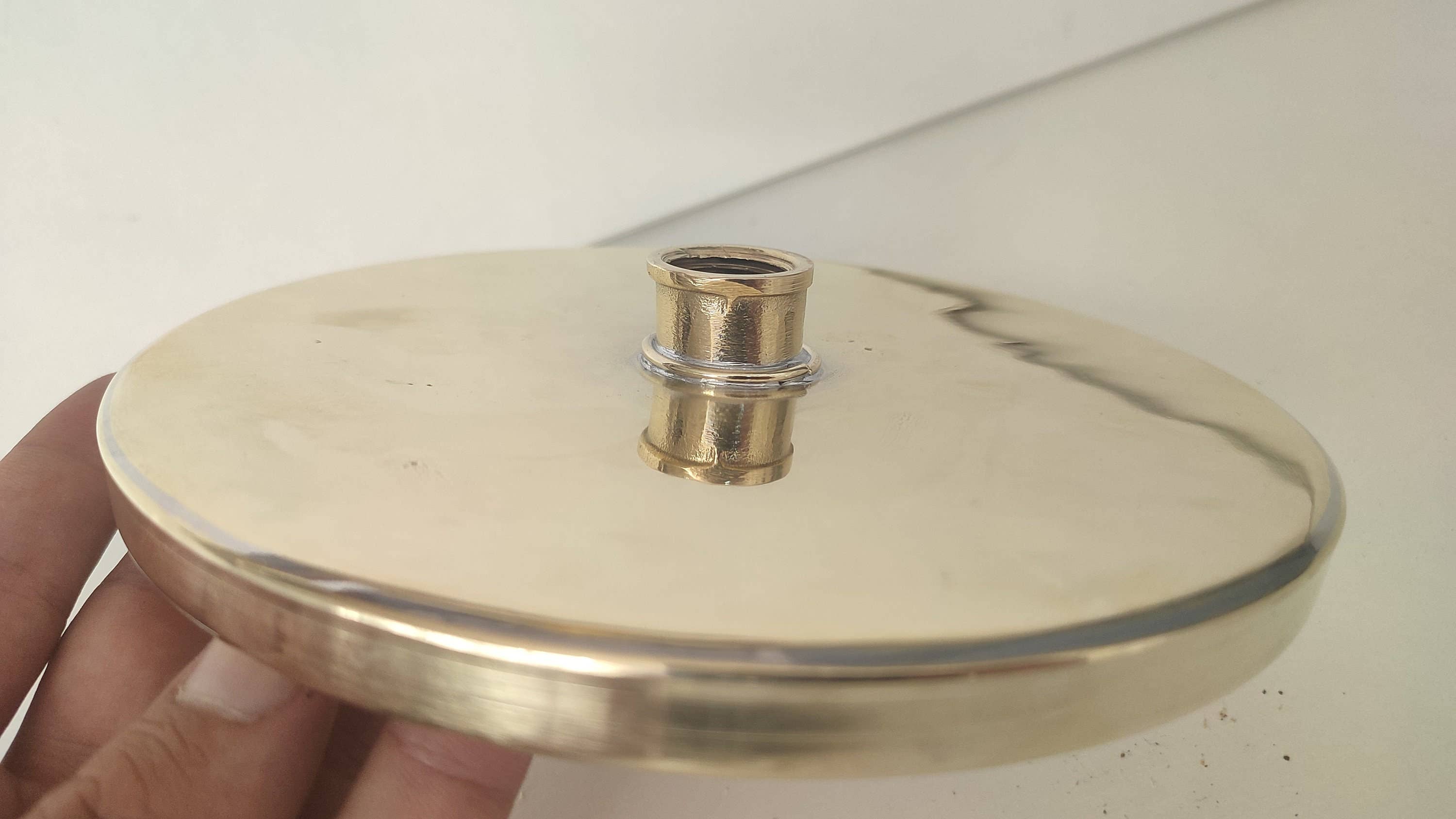 MARRAKECH METACRAFT LTD - Vendita all'ingrosso Soffioni doccia - Soffione doccia rotondo in ottone non verniciato artigianale4