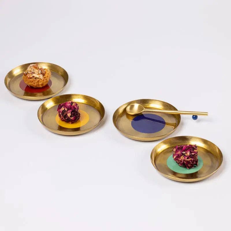 Casa Amarosa - Vente Sous-verre - Dessous de verre Cirque en métal finition dorée - Lot de 4, 3,93 pouces1