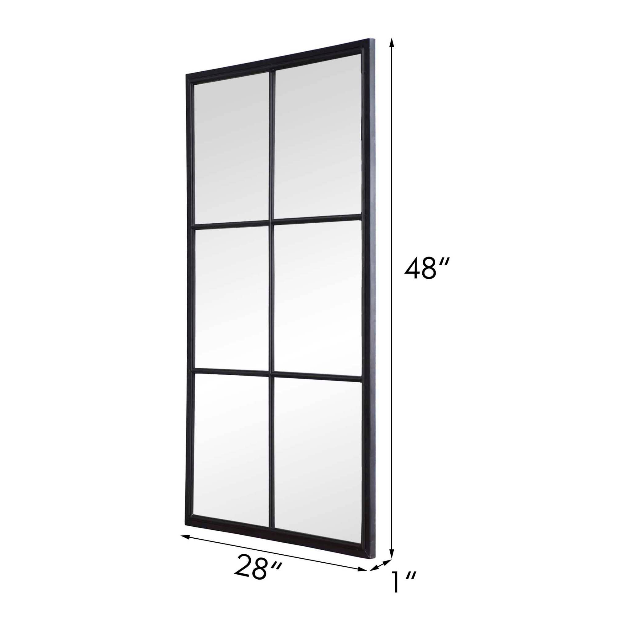 Paris Loft Inc - Vente Miroir mural - Miroir mural rectangulaire noir à 4 panneaux style ferme5