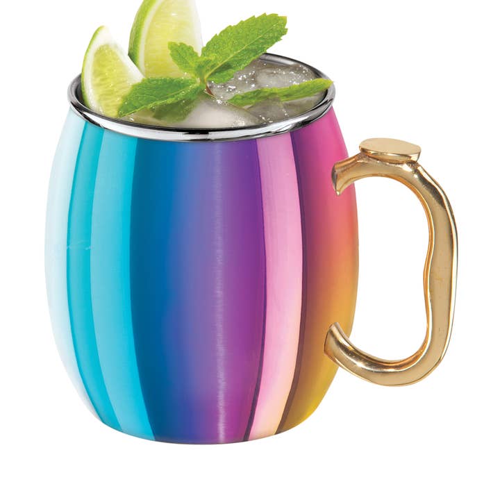Moskou Mule Beker - Roestvrij Staal (590 ml, 20 oz) - Regenboog voor wholesale door Oggi