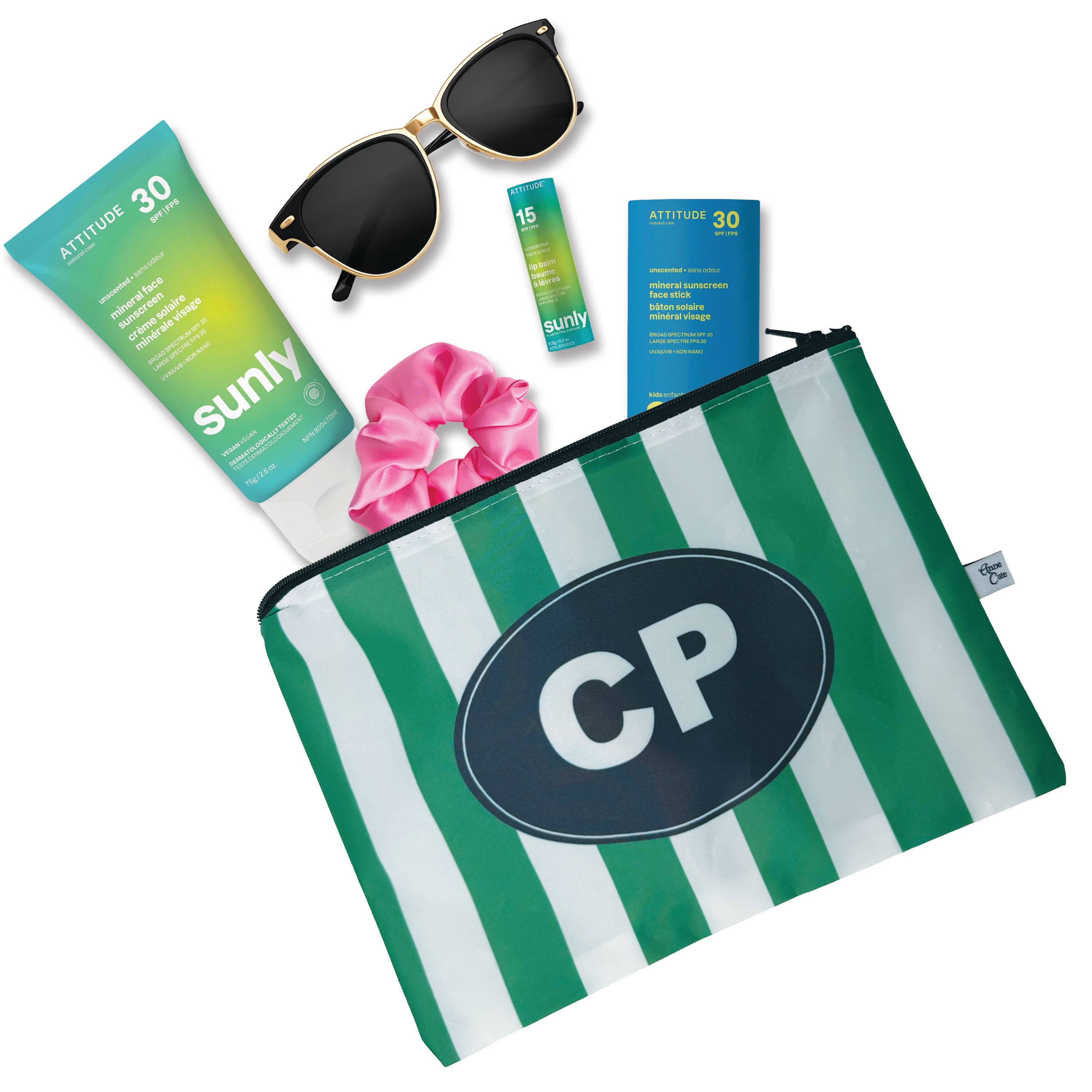 Anne Cate - Wholesale Beach Bag - Beach Stripe Sailcloth Pouch Sunscreen Bag - Add your Beach3