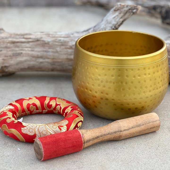 Lungta Imports - Wholesale Musical Instrument - Large Tibetan Ring Gong Meditation Yoga Singing Bowl Set 4