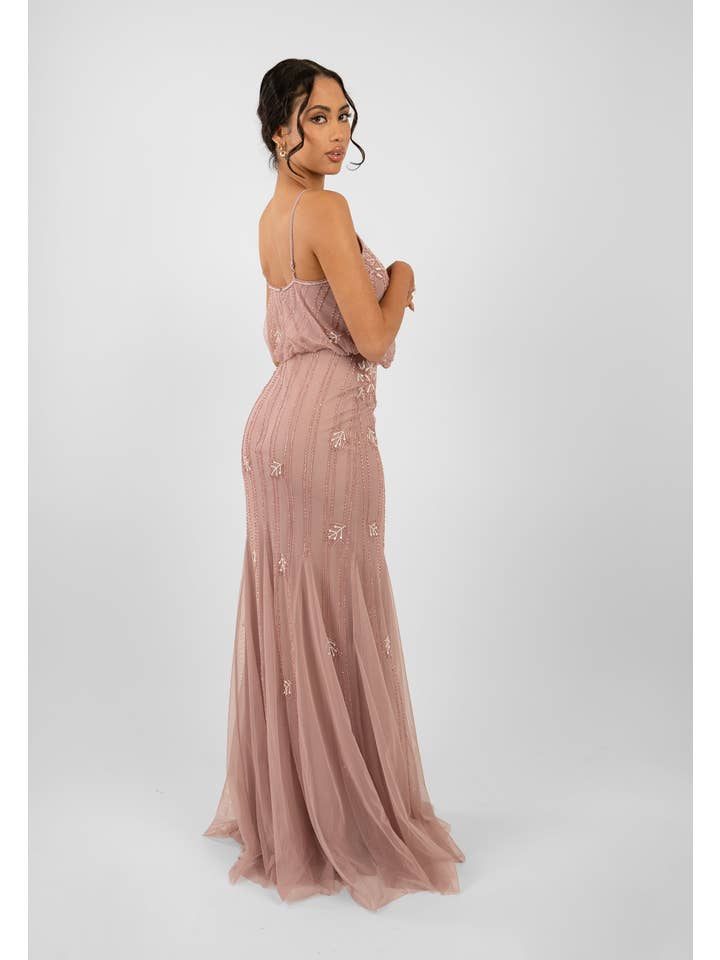 Keeva Mauve Bridesmaid Dress for wholesale on Faire