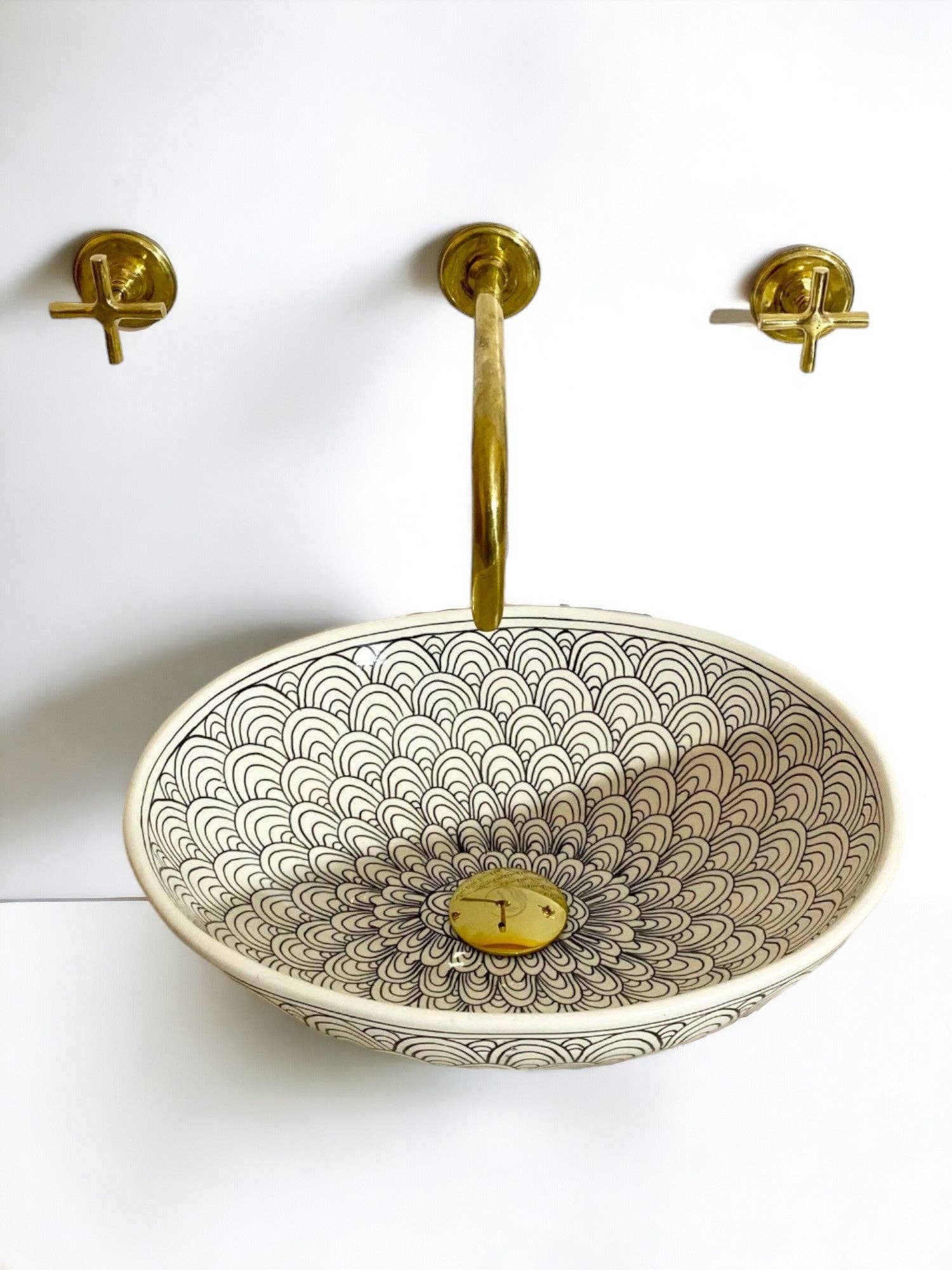 Moroccan Sink – wholesale Bathroom accessory set – Hand-Painted Oval Bathroom Sink #0044