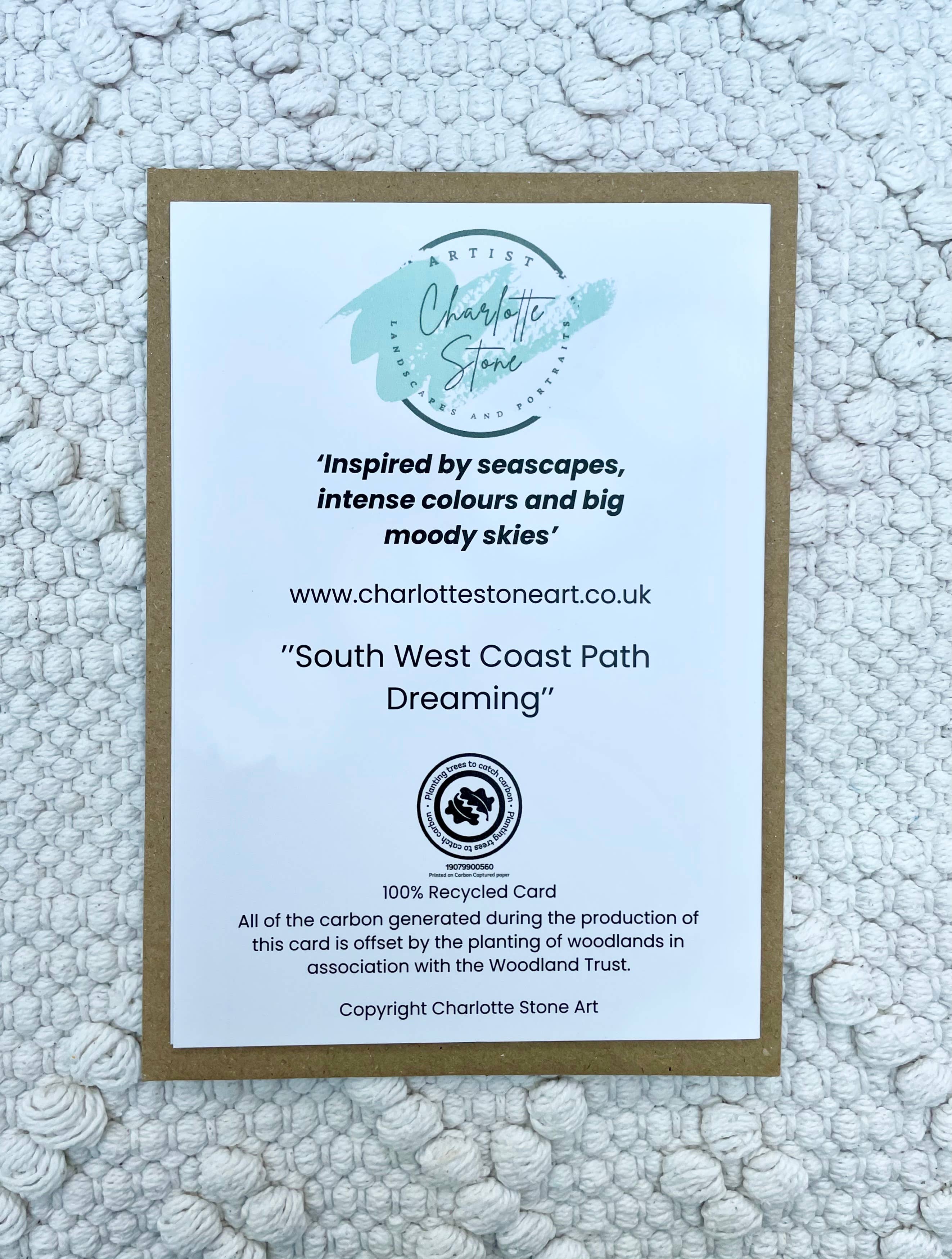 Charlotte Stone Art – wholesale Everyday greeting card – SWCP Coastal Art Greeting Card- Eco Friendly Colour 1