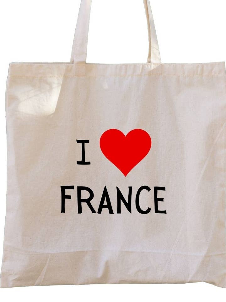 Borsa in tela Second Ave Rosso I Heart Love France per la vendita all'ingrosso da parte di Second Ave Gift Company