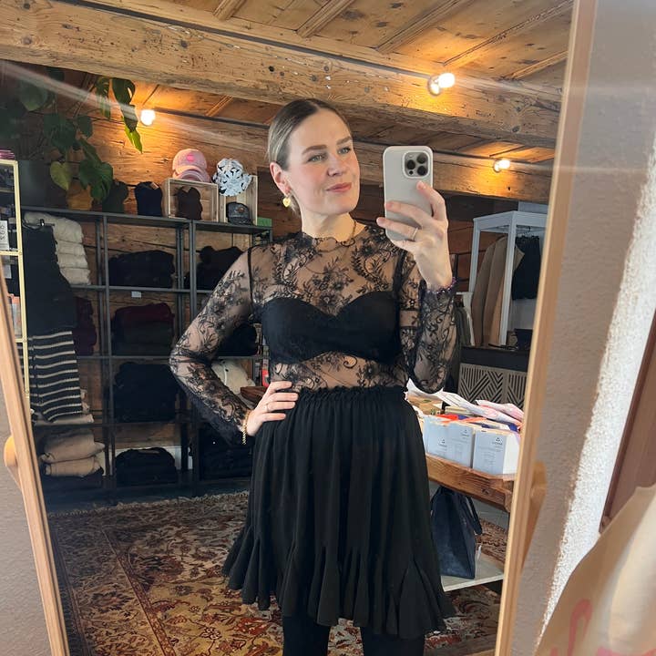 Top in rete con pizzo per la vendita all'ingrosso da parte di Woidladl