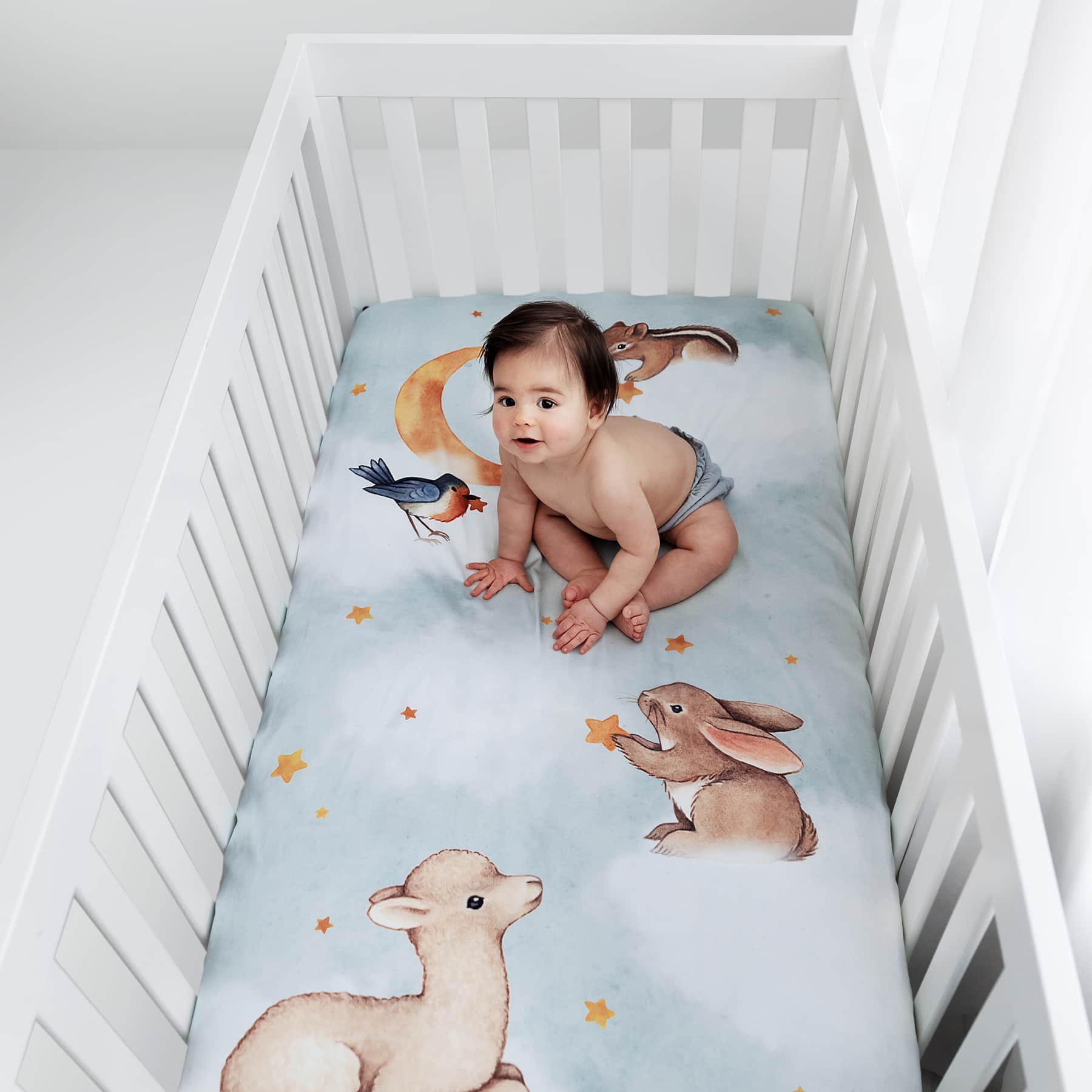 Rookie Humans – Großhandel Kinder-/Babybettlaken – Baumwoll Sateen Wiege: Goodnight Wonderland2