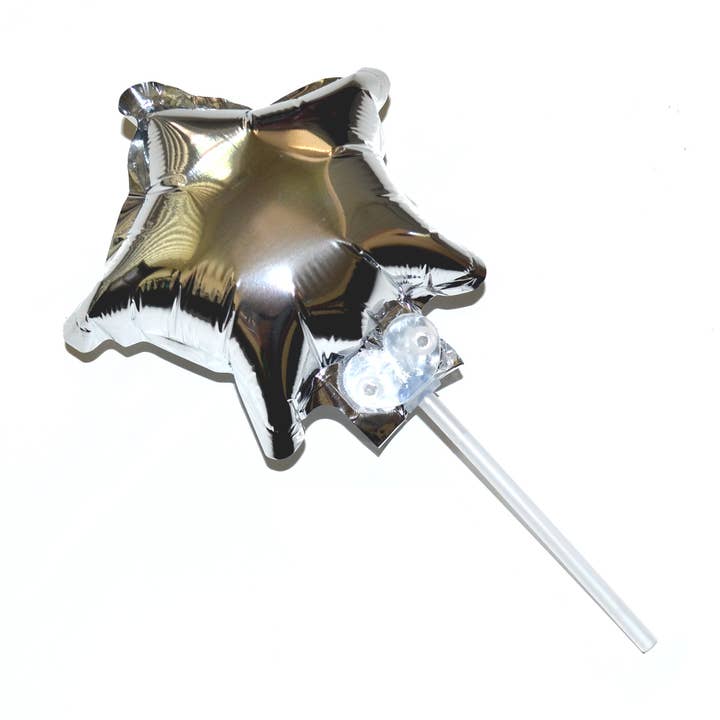 Control Balloon Products - Wholesale Balloon - 5 inch (4" when inflated)  Silver Star Foil Balloon w/sticks0