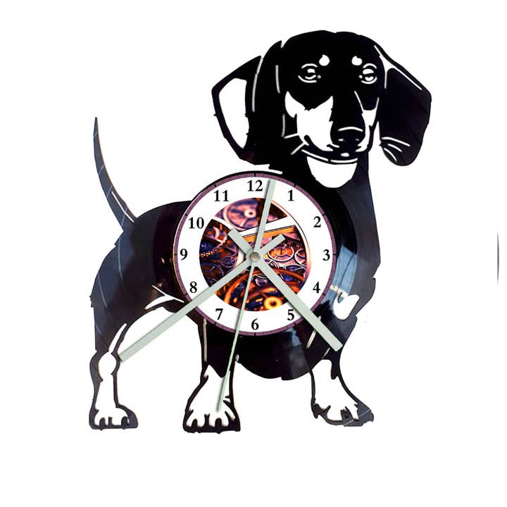 Vinyl Record Clock - Dachshund for wholesale by Broken Record