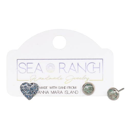 9E Custom YOUR Sand Stud Earrings, Select Color & Shape for wholesale by Sea Ranch Jewelry