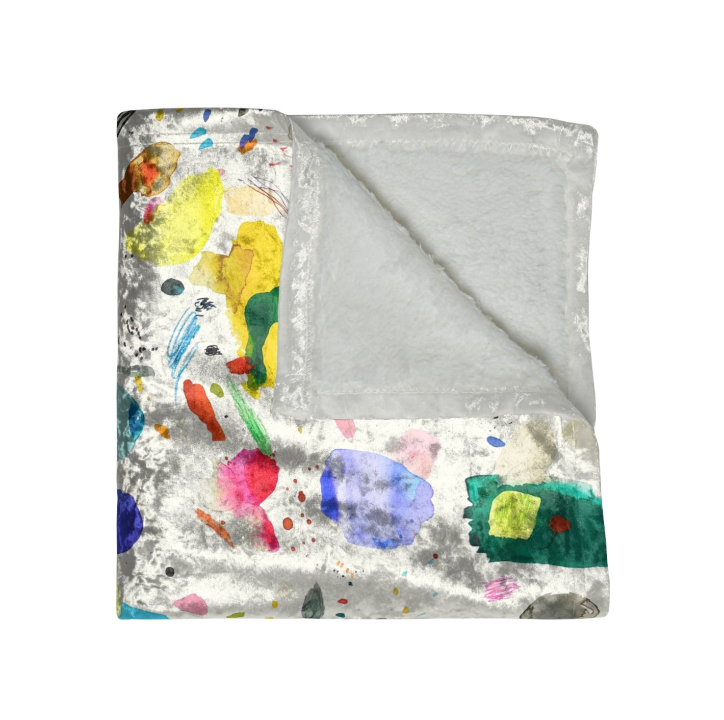 Seamripper – Großhandel Überwurfdecke – Sketch Brushstrokes Decke aus zerkleinertem Samt mit Streifen in Aquarellfarben1
