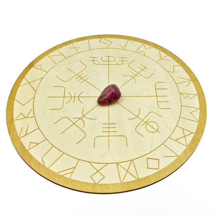 Shamans Crystal - Wholesale Crystal Grid - Crystal Grid Plates Round In Wood, 20cm Wide, Flower of Life13