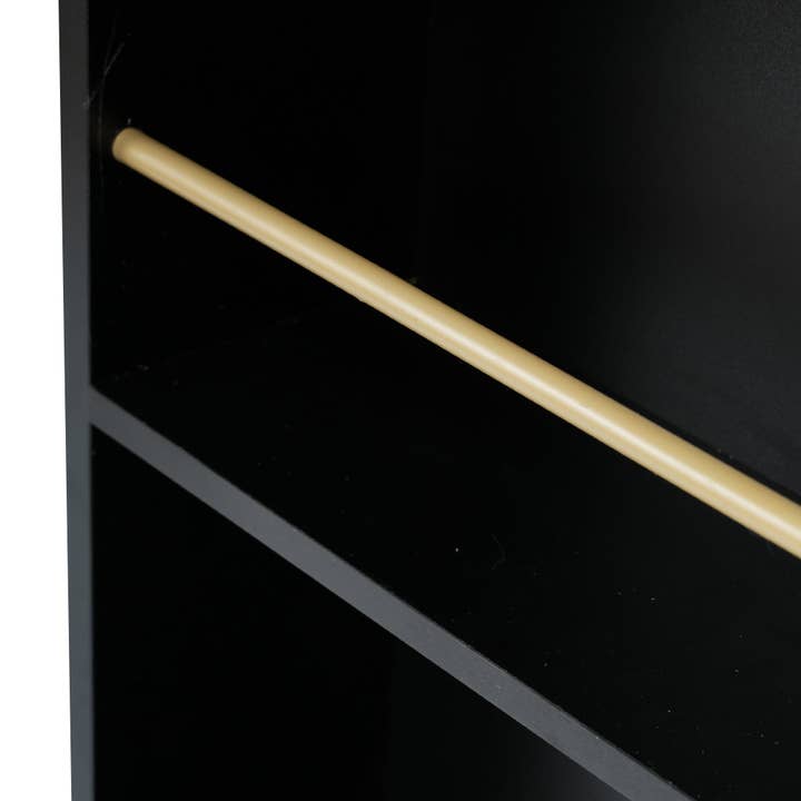 Urban Meuble - Wholesale Sideboard - Modern black rotating extendable bar table with storage and LED light strip THRUTELS BLACK13