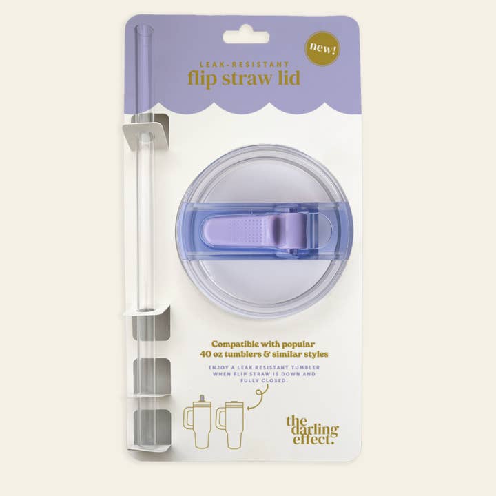 40 oz Lifestyle Flip Straw Lid-Periwinkle for wholesale by The Darling Effect
