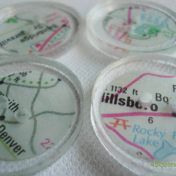 ButtonTHIS - Wholesale Sewing Button/Snap - Handmade Resin Map Buttons for Sewing and Crafts1