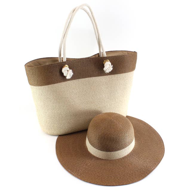 Pretty Persuasions - Wholesale Tote Bag - Women's - P23023 Sorrento Tote/Hat Set1