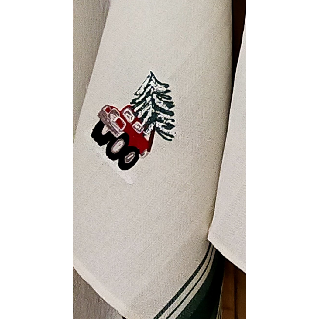 BUSATTI - Wholesale Tea Towel - TWO GREEN STRAWBERRIES CHRISTMAS TOWEL4