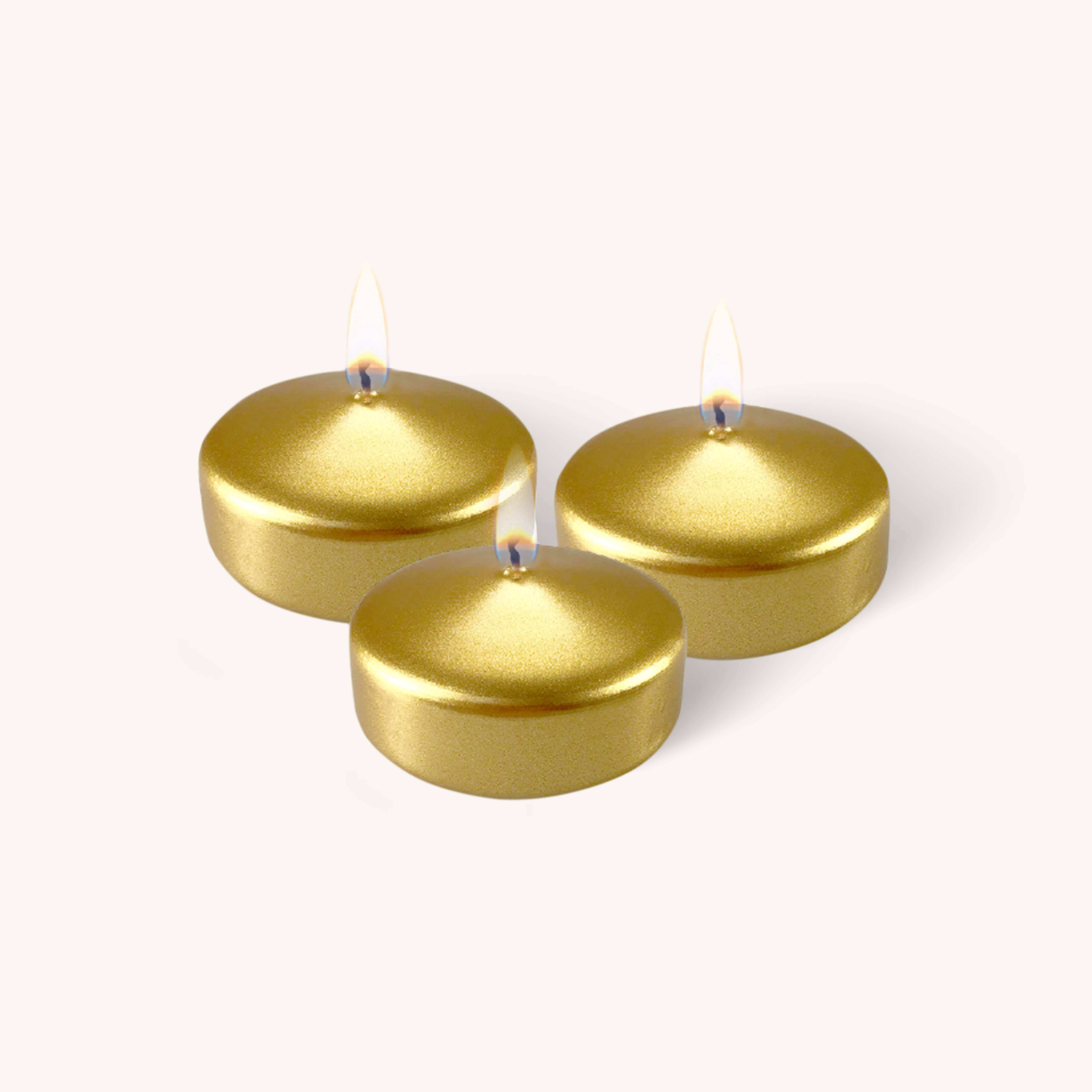 Hyoola Candles - Wholesale Flameless Candle - Floating Candles - Metallic Gold - Medium - 10 Pack0