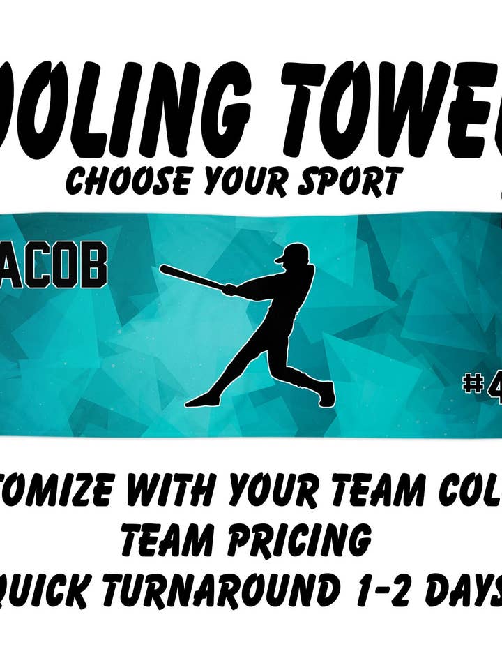 Baseball Cooling Towel with Prism Background for wholesale by Fan Star Jewelry