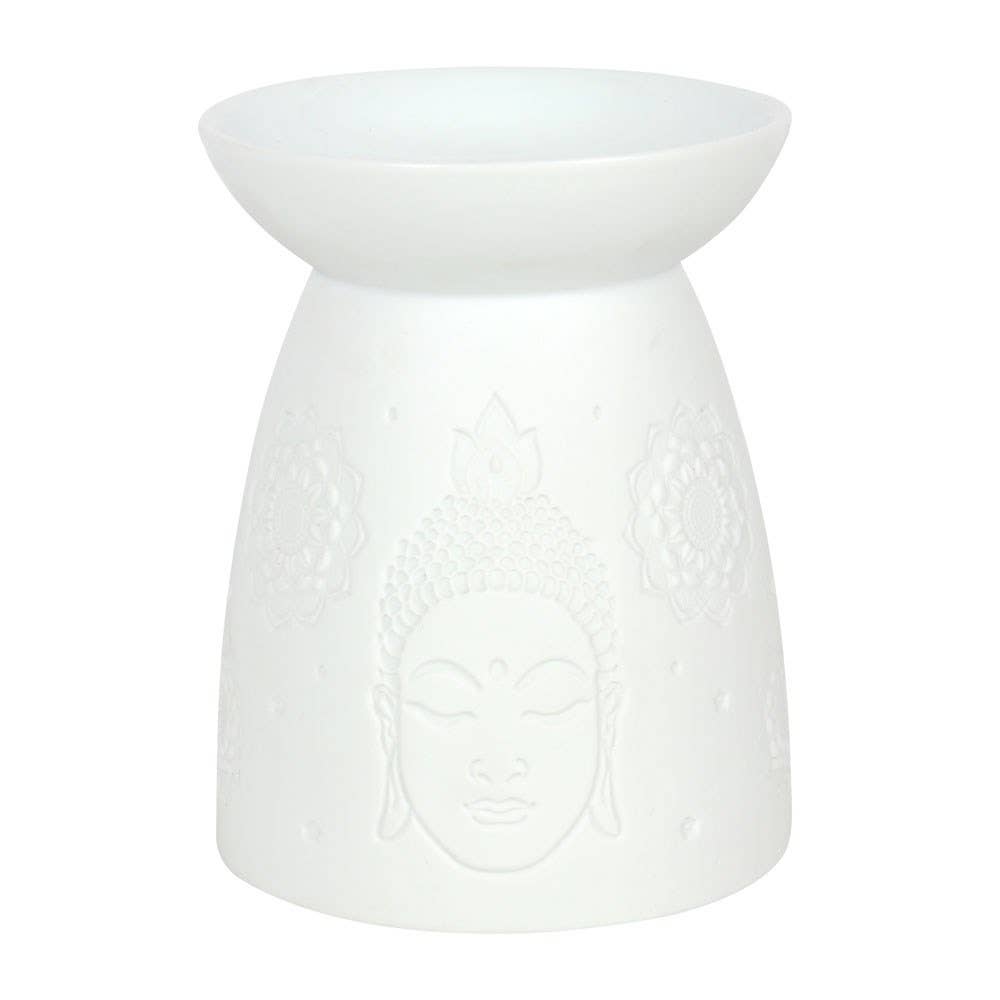 Something Different Wholesale - Wholesale Oil Warmer - White Ceramic Buddha Face Oil Burner and Wax Warmer2