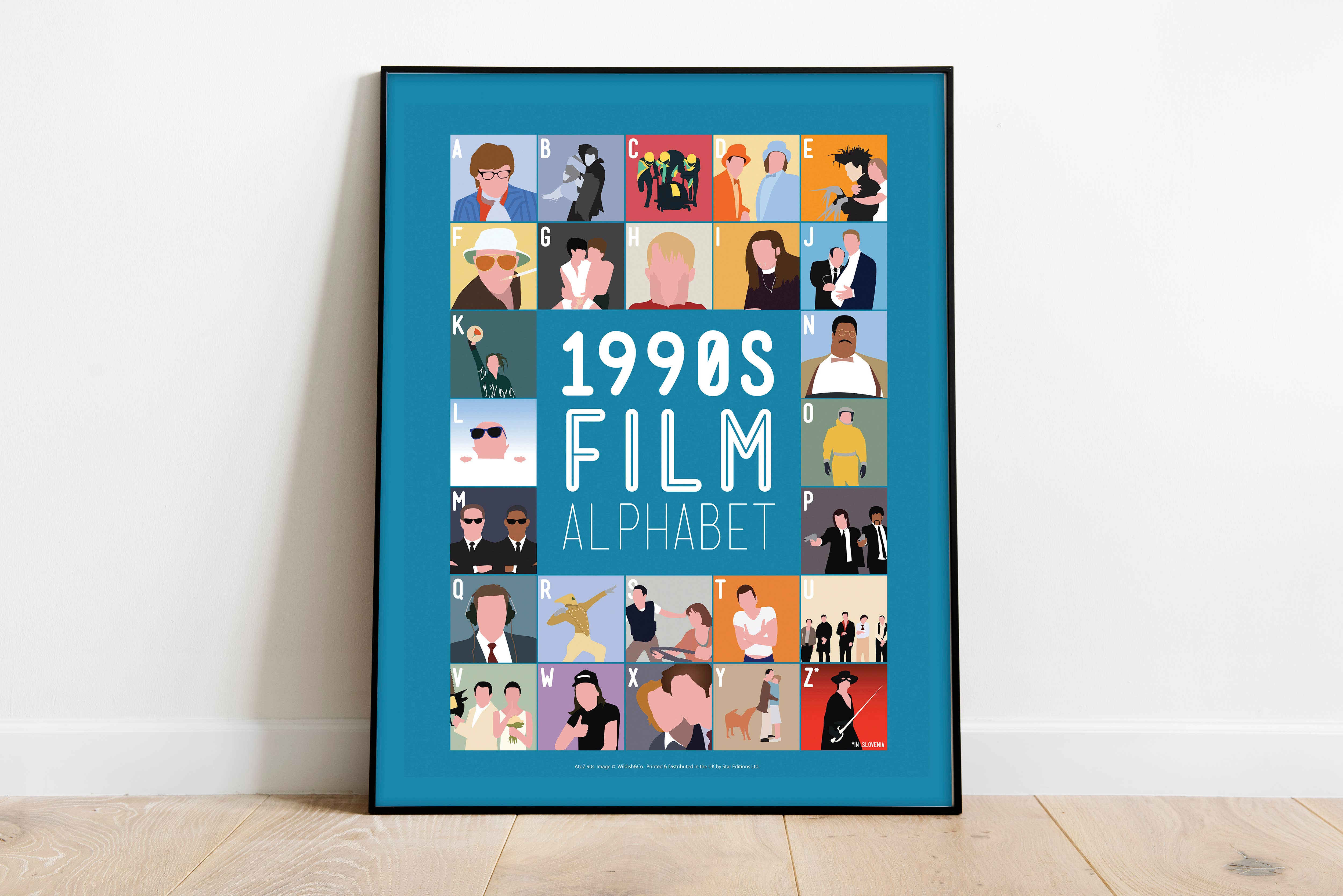 Star Editions – wholesale Art print – 1990's Film Alphabet - 11X14” Premium Art Print1