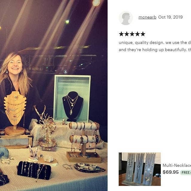 Gifted Shop Works, LLC - Wholesale Jewelry Stand & Display - Multi-Necklace Display With 3 Easels2