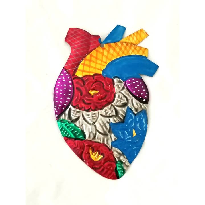 Tin Frida-inspireret hjerteornament for engroshandel hos Sedona Spirit