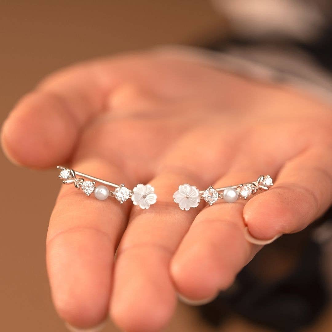 Les Joyaux d'Aure - Wholesale Cuff/Wrap Earrings - Alya flower climbing earring3