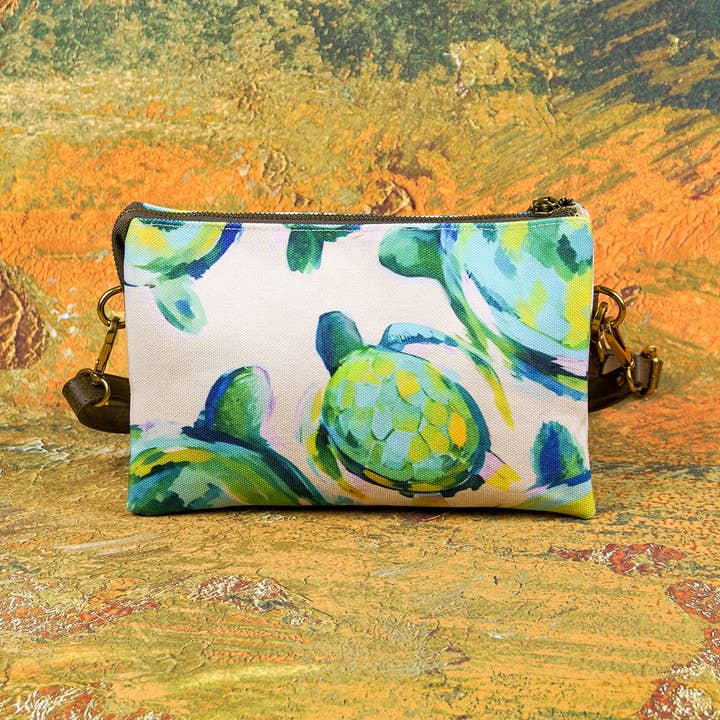 Teal Turtle Crossbody-tas past bij resortoutfits. voor wholesale door ANNGOTI