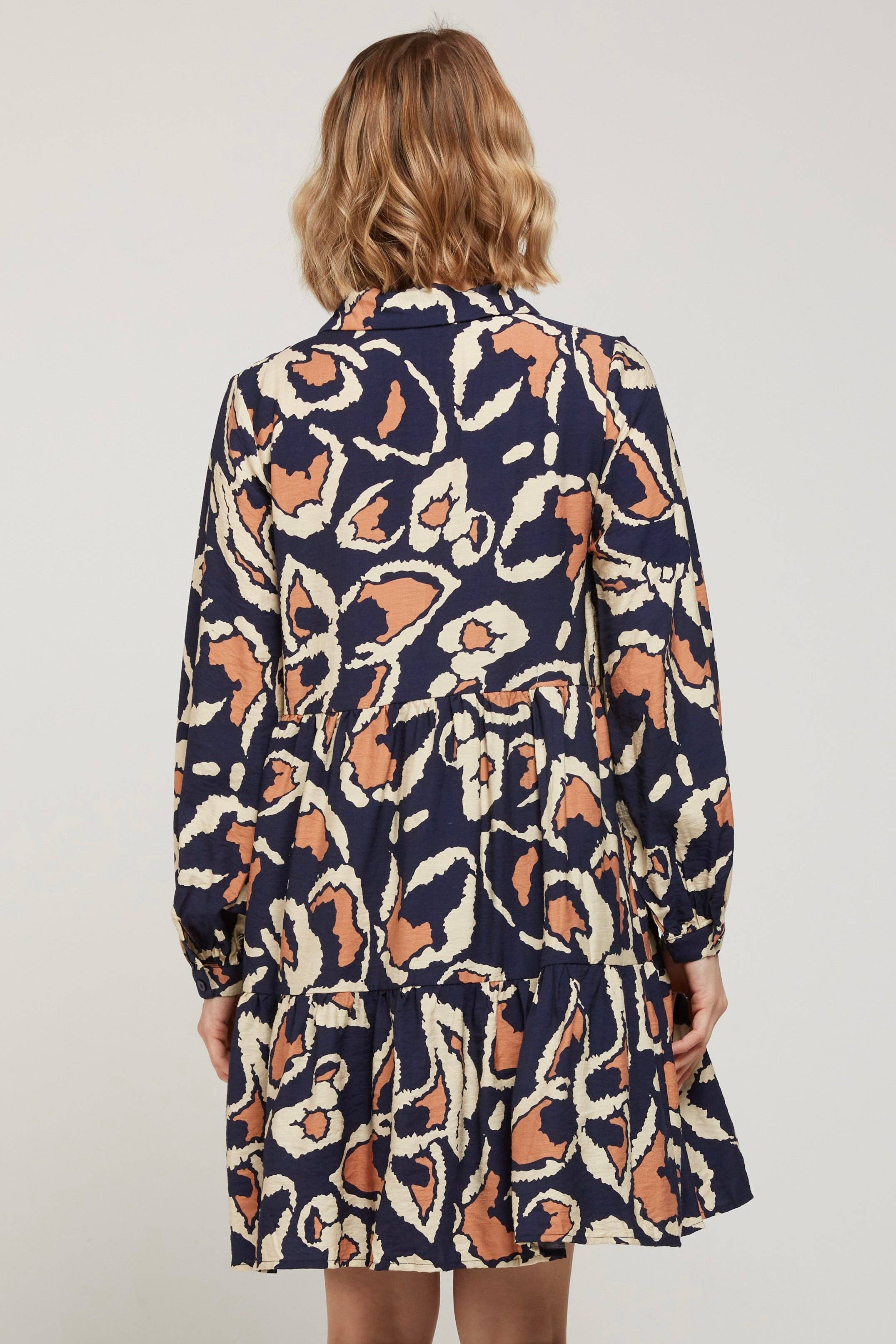 Andy & Lucy - Vendita all'ingrosso Vestito - Donna - MANOLA - Abito corto stampato - colletto a camicia, maniche lunghe6