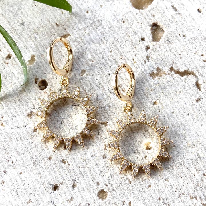 VB&CO Designs Handmade Jewelry - Wholesale Dangle Earrings - Sun Celestial boutique Earrings salon crystal jewelry gift