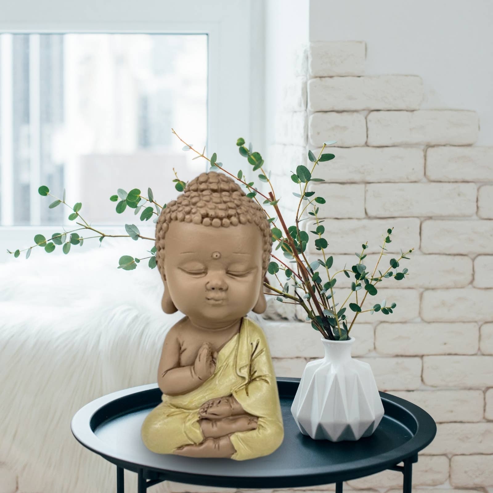 Zen'Arôme – Engroshandel Pyntefigur – Gul Buddha-statue - Zen Feng Shui dekoration8