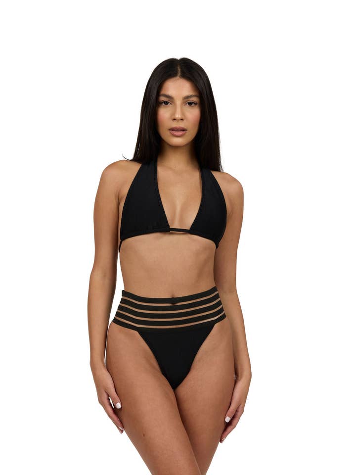 Bondage Bottom in Onyx for wholesale by Akosha Swimwear