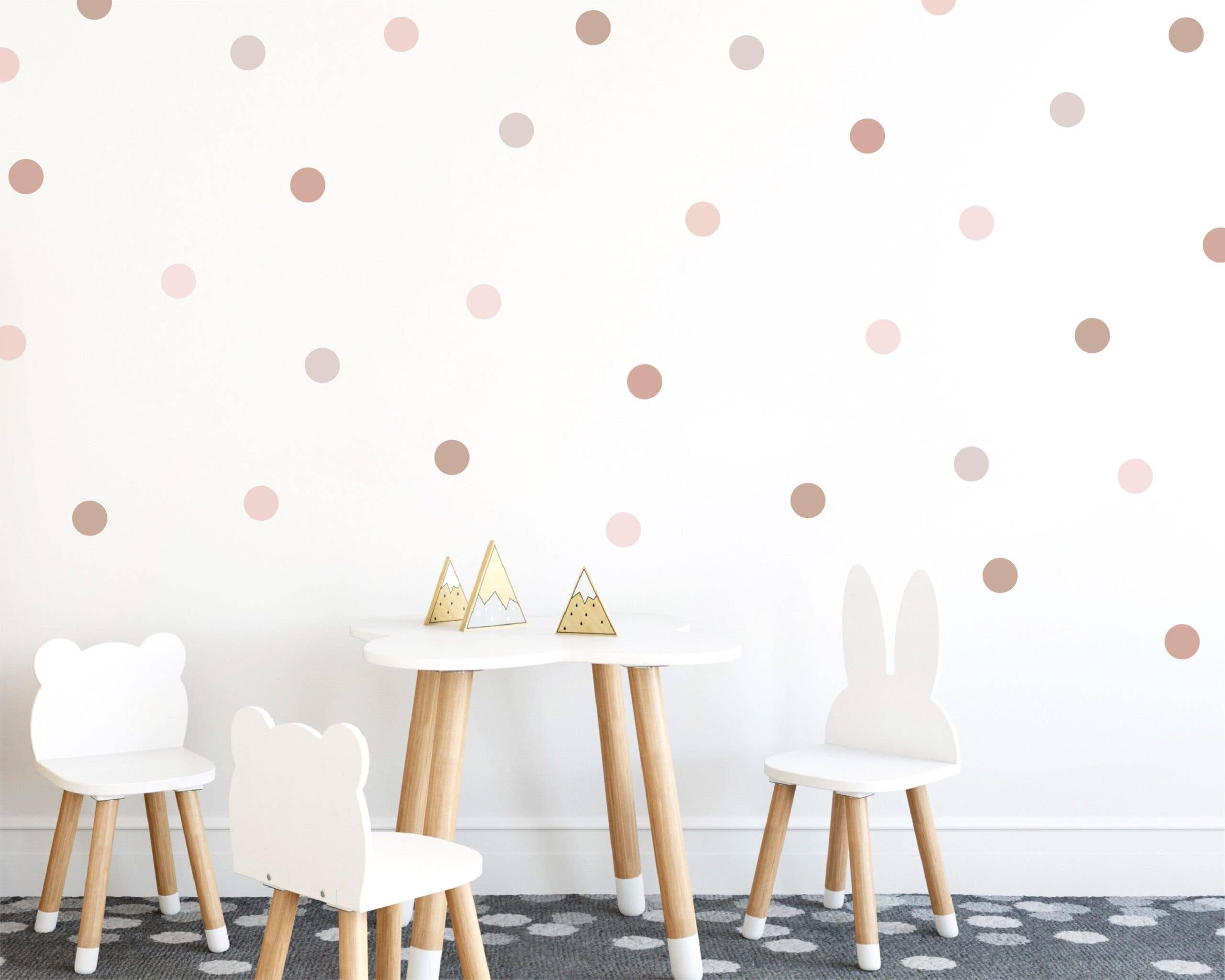 Decals Online – wholesale Klistermärke - Barn och baby – Boho Prickiga Väggdekaler, Neutrala Prickiga Väggklistermärken, Barnkammare Väggklistermärken, Neutral Regnbåge Väggdekoration, Jordtoner Barnrumsdekoration2