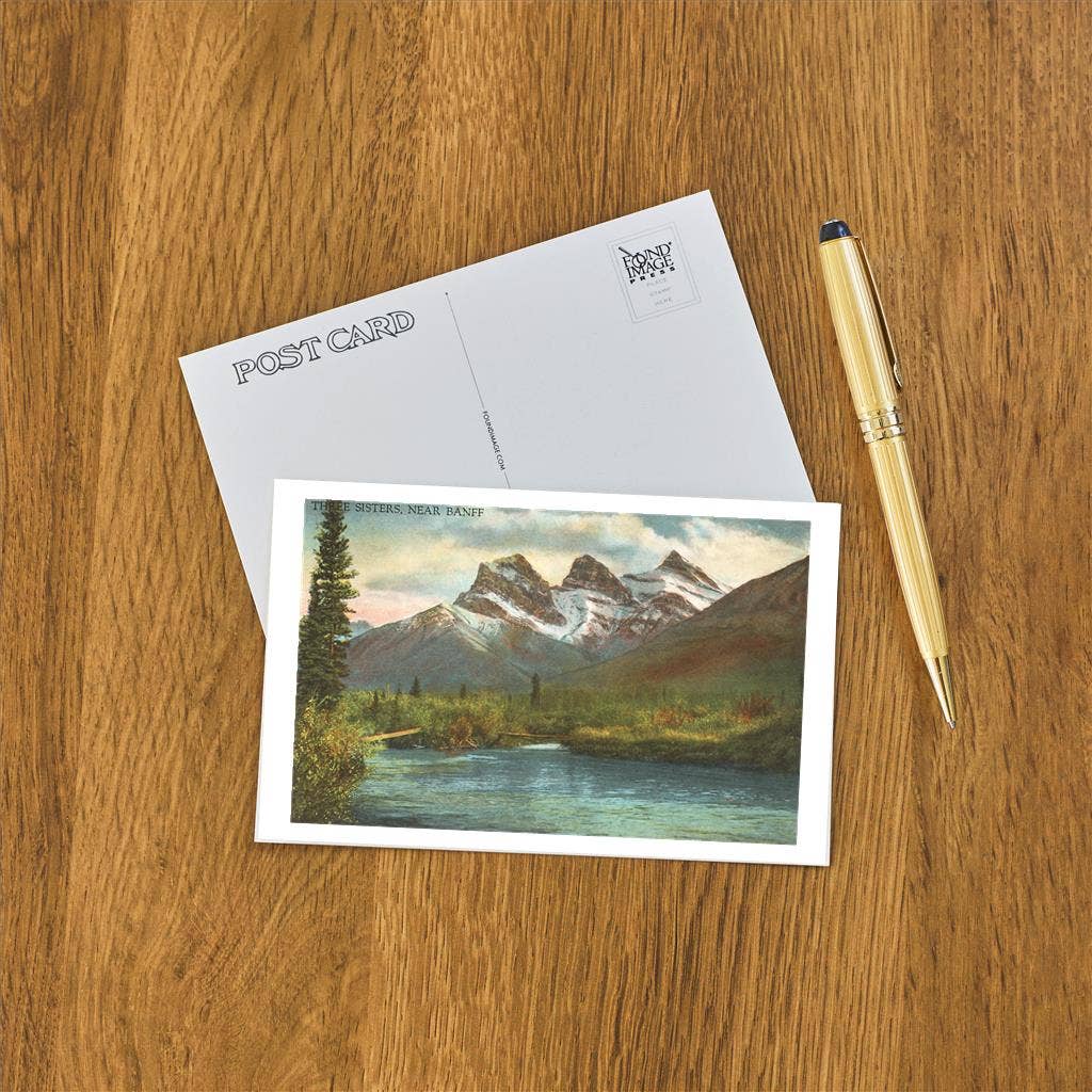 Found Image Press - Venta al por mayor Tarjeta postal - Tarjeta postal CN-02 Tres Hermanas, cerca de Banff, Alberta, Canadá1