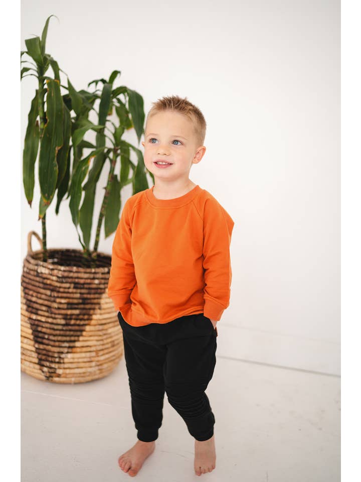 Gaia Baby Goods - Wholesale Sweatshirt - Kids - Organic Cotton Baby / Toddler Pullover in Pumpkin Orange1