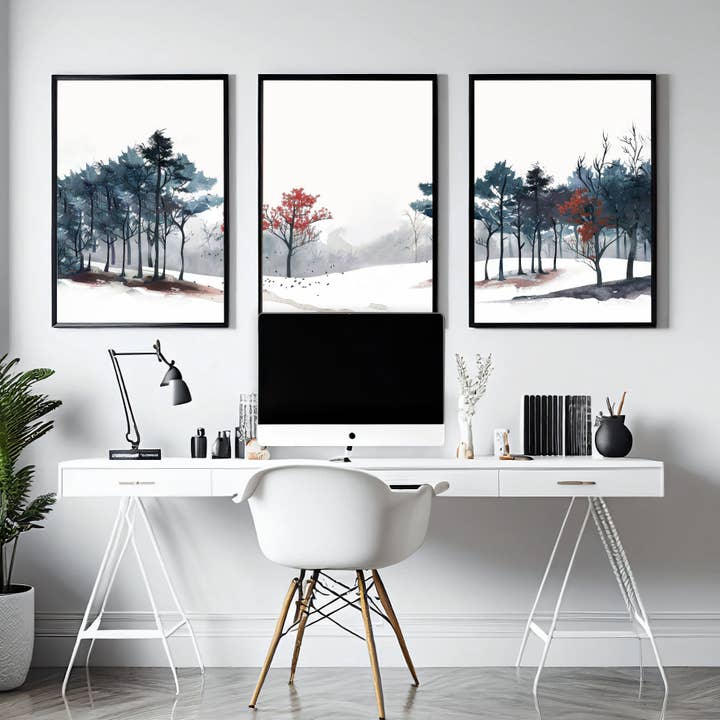 Idee per la decorazione della parete dell'ufficio | Set di 3 stampe artistiche da parete per la vendita all'ingrosso da parte di About Wall Art