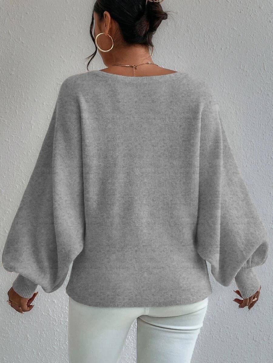 HIDDENBRAND - Wholesale Knit Sweater - Women's - Balloon Sleeve Design Sweater5