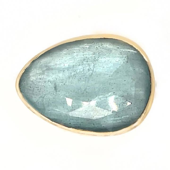 Rosecut Aquamarine Cocktail Ring in 14k gold and sterling silver for wholesale by Emily Amey Jewelry