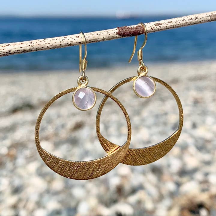 Jo Bird Jewelry - Wholesale Dangle Earrings - Mayan Gemstone Hoop Earrings