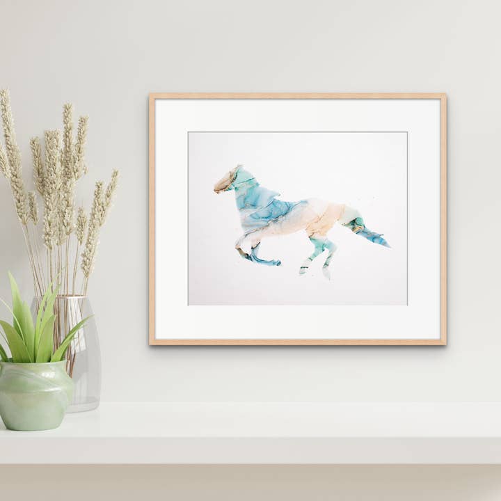Abstract Alcohol Ink Art Horse Giclee Print for wholesale by Sarah Robison Art