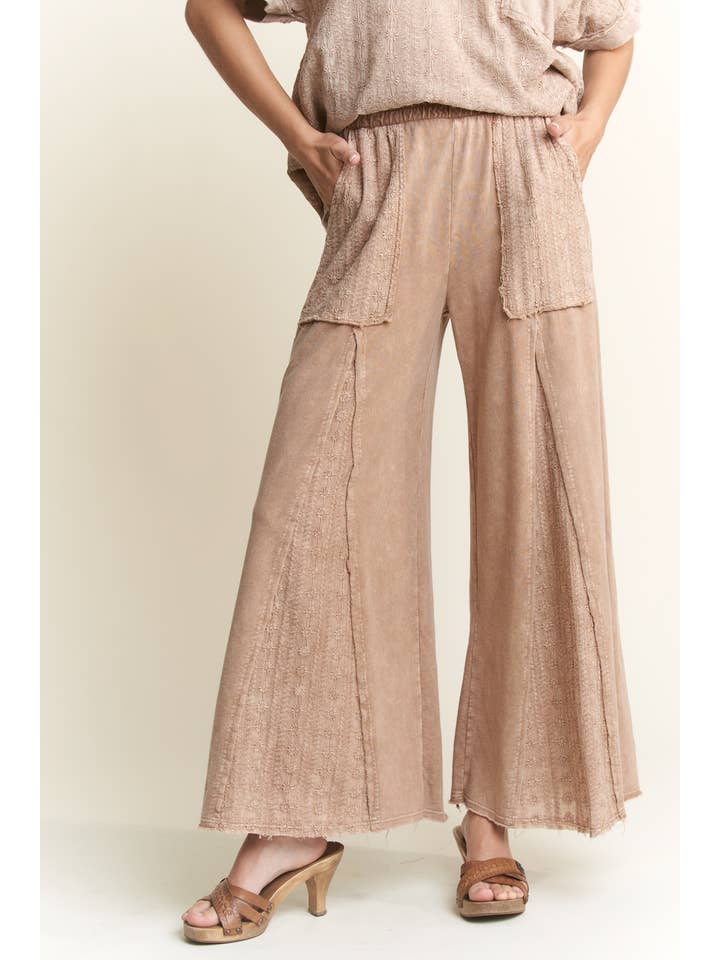 J.Her - Wholesale Pants - Women's - MineralWash Eyelet Flare pants HP5861.