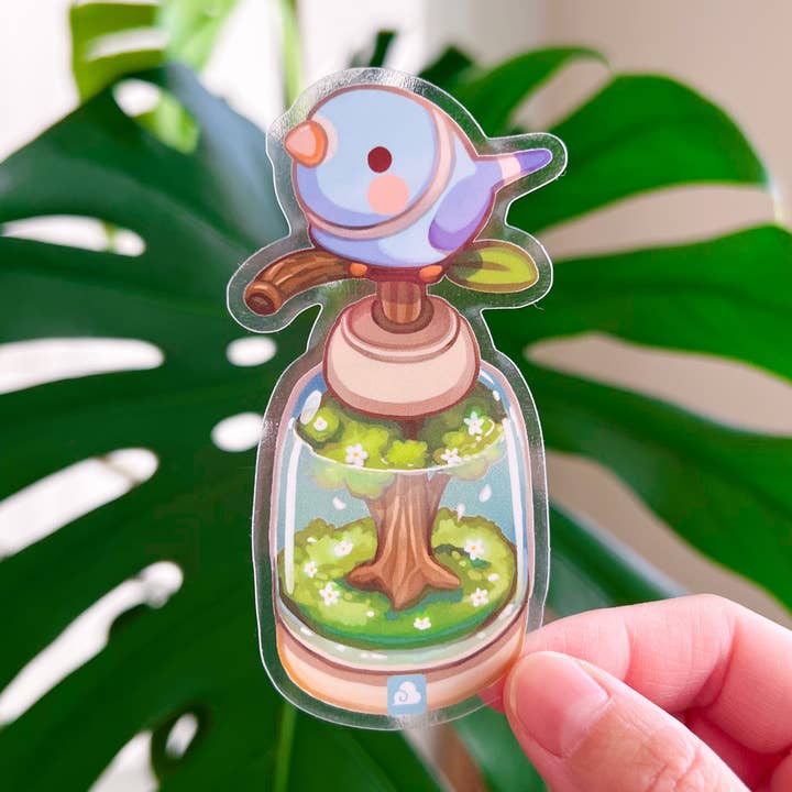 Vinyl klistermærke blå fugl håndvask for engroshandel hos Thousand Skies