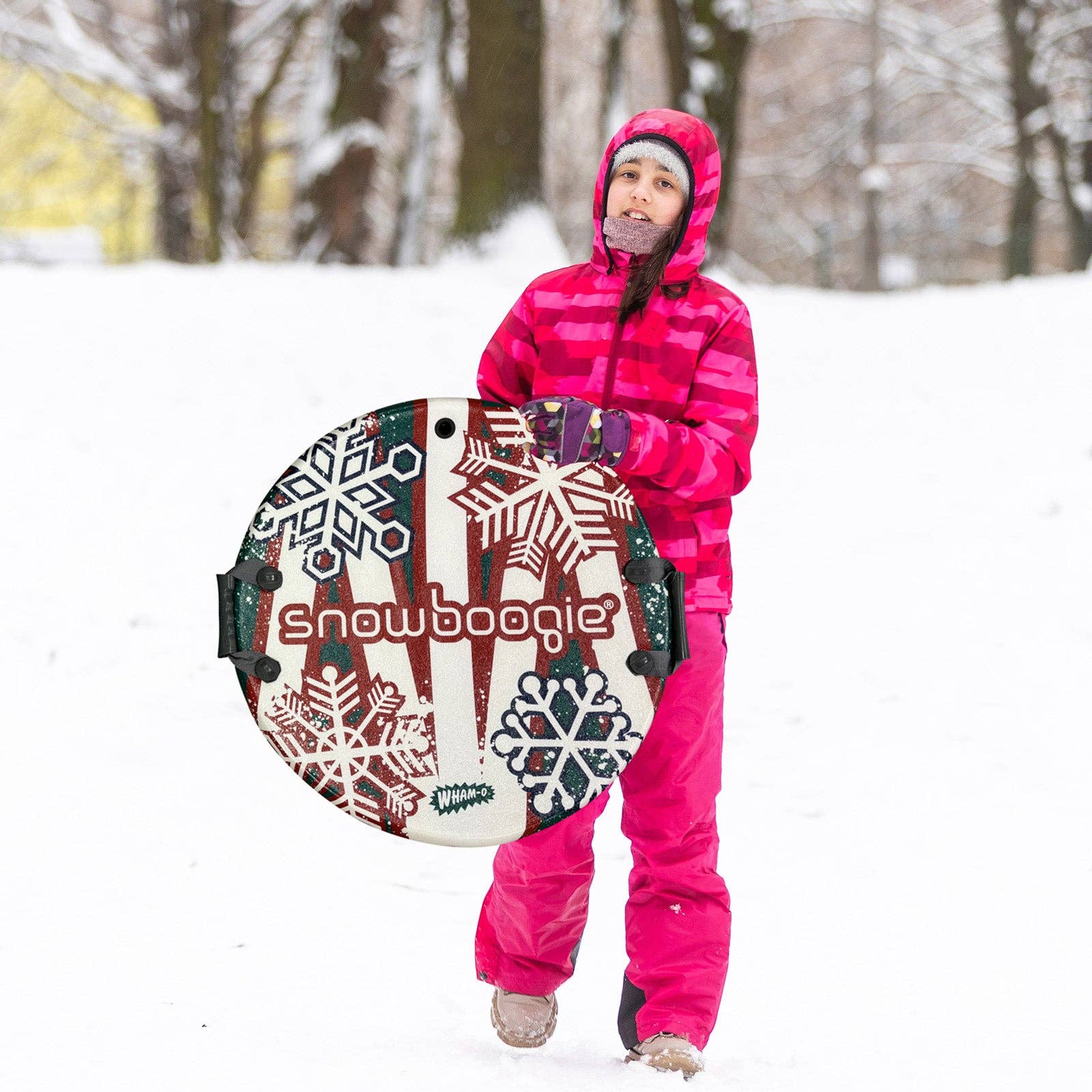 Sixale - Wholesale Sporting Accessories - Wham-O Snowboogie Snow Sled - 26" Single Rider Winter Air Disc Sled (Orange/Red)15