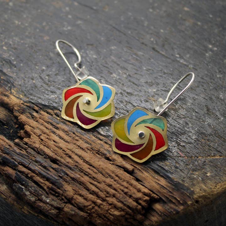 Plataica - Wholesale Dangle Earrings - Multicolor Grinder Earrings in Brass and 925 Silver5