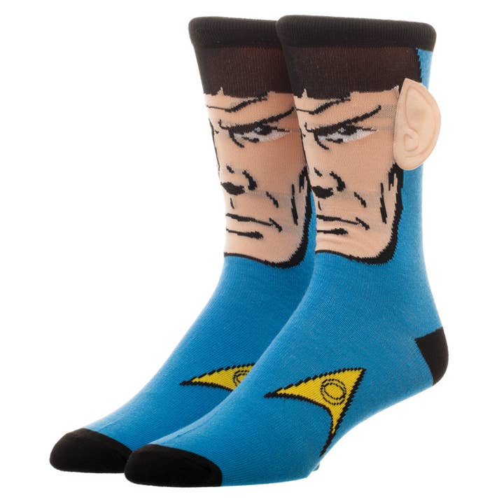 Bioworld Merchandising - Wholesale Socks - Men's - Star Trek 3D Spock Men's Animigos 360 Character Socks1