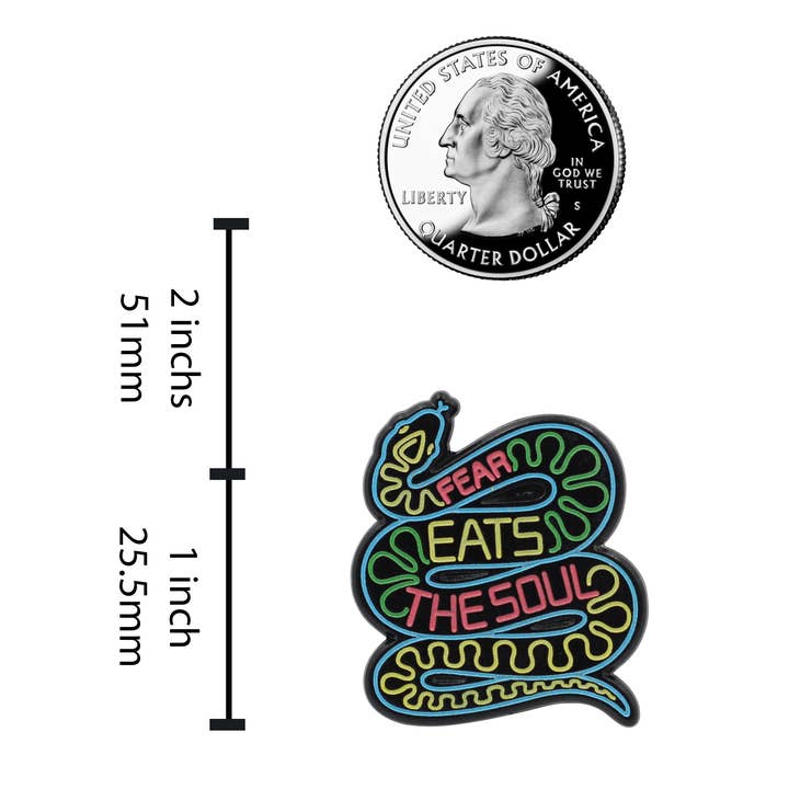 Real Sic - Wholesale Lapel Pin/Button - Real Sic -"Fear Eats The Soul Snake Enamel Lapel Pin