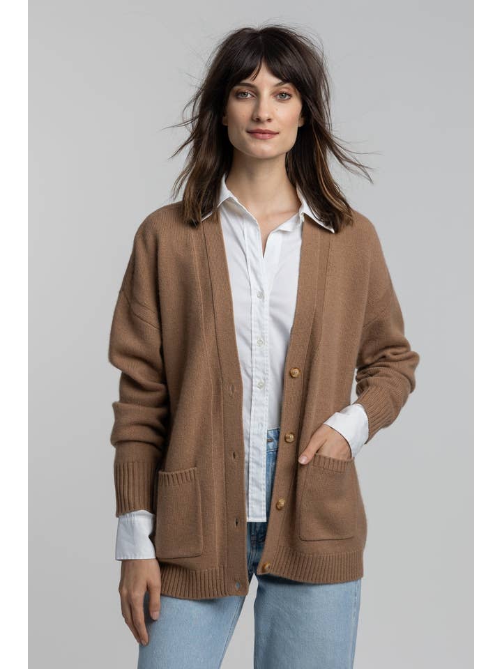 QUINN - Wholesale Cardigan - Women's - Cashmere Boyfriend Cardigan29